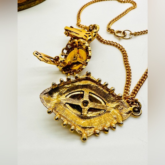 Vintage Demi Parure Enameled Necklace Set - Picture 12 of 14